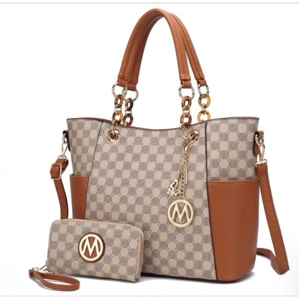 MKF Collection by Mia K. 2-Piece Set: Tote Bag and Matching Wristlet Wallet NWT